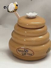 Honey Miel  Bee Hive Honey Pot Dispenser with Bumble Bee Dipper picture