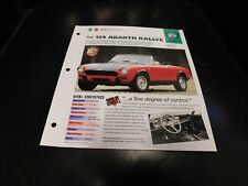 1972-1976 Fiat 124 Abarth Rallye Spec Sheet Brochure Photo Poster  picture