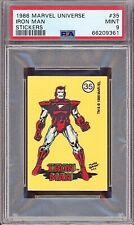 1986 Marvel Universe Stickers #35 Iron Man PSA 9 🔥RARE🔥 picture