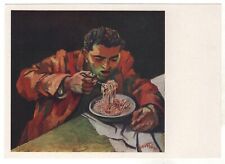 1962 Man who eats spaghetti Mexico Renato Guttuso Russian OLD Postcard picture