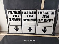 Vintage Commercial Transportation Sign Evacuation Area Department 3 Available  picture