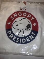 NWT Officially Licensed Forever 21 Snoopy for President Cotton White Tote Bag picture