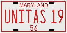 Johnny Unitas Baltimore Colts rookie 1956 License Plate picture