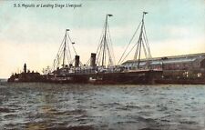 Vtg. c1906 S.S. Majestic at Landing Stage Liverpool England Postcard p1050 picture
