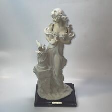 GIUSEPPE ARMANI FLORENCE 1973 VINTAGE LADY WITH DOVES BISQUE STATUETTE SIGNED picture