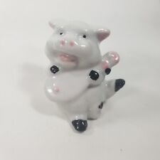 Vintage Ceramic Pig playing Music on a Mandolin or Fiddle Small 2