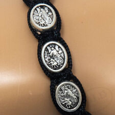 Saint St Michael Archangel Guardian Angel Medal Bracelet Black Cord Protection picture