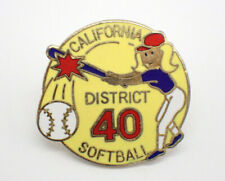 California Softball District 40 Vintage Lapel Pin picture