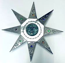 Punched Tin Star with Marbles and Glass Moon Face Wall Art picture