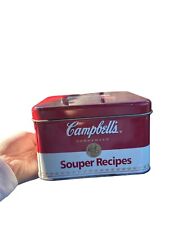 Vintage Collectible Campbell’s Souper Recipes Card Box Metal Tin picture