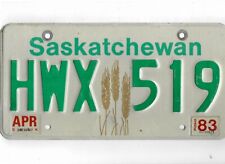 SASKATCHEWAN passenger 1983 license plate 
