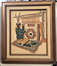 Southwest Native American Navajo Loom Weaver Sand Painting EUC Vintage. picture