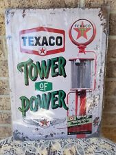 Texaco Tower of Power Gas Oil Metal Tin Sign Vintage Look Man Cave Sealed New picture