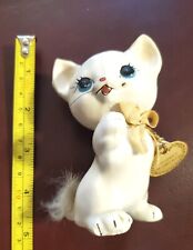 Fluffy the Furry Kitten- Vintage Enesco Porcelain Figurine Made in Japan picture
