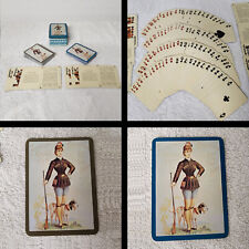Vintage Turkish Cross Cut Cigarette Playing Cards in Tin ~ Tobacciana, Dog picture