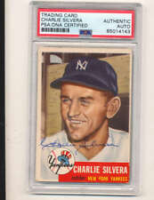 1953 Topps #242 Signed Charlie Silvera yankees card psa/dna picture
