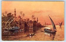 EGYPT Evening in CAIRO artist signed F. Perlberg Postcard picture