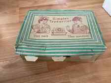 Vintage Antique Children's Tin Toy Simplex Typewriter with Box Untested picture