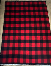 Pendleton Home Collection 100% Wool Red Black Buffalo Plaid Blanket 64