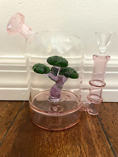 5.5” Premium Glass Water Pipe Bubbler Pink Bonsai Perc 14mm picture