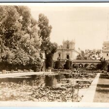 c1920s San Diego, CA RPPC Casa de Balboa Real Photo Expo Lily Pond Postcard A123 picture