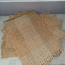 VTG Burlap Placemat Set-6 Woven  Boho Handcrafted in Philippines-New-Old Stocks picture