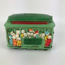 Vintage Ceramic San Francisco #504 Trolley Cable Car Bank W People Mid Century picture