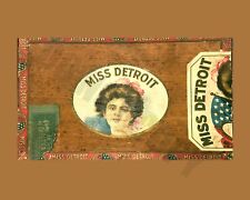 Miss Detroit Cigar From Box Lid Historic 8x10 Photo picture
