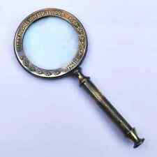 Antique Brass Heavy Magnifying Glass Vintage Magnifier Collectible gift picture