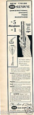 1956 Print Ad of Shure Brothers Model 535 Slendyne Probe Microphone picture