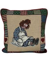 Vintage Raggedy Ann  Throw Pillow 12 X 12 Tapestry Fabric picture