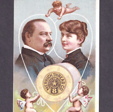 Wedding 1886 Grover Cleveland Francis Folsom Merrick Sewing Thread Ad Trade Card picture