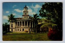 Coral Gables FL-Florida, City Hall, Flower Gardens and Palms, Vintage Postcard picture