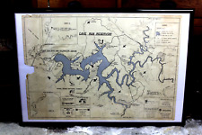 Vintage Cave Run Reservoir Lake Map Morehead Kentucky Old Lake Cabin Decor picture