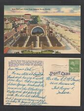 1948 BAND SHELL and OCEAN FRONT DAYTONA BEACH FLORIDA POSTCARD picture
