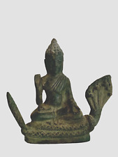 Vintage 20th Century Khmer Style Bronze Buddha on a Naga picture
