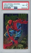 1994 Marvel Universe Power Blast Gold 6 Spider-Man  PSA 8 picture