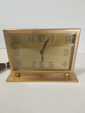 1930s General Electric VTG Art Deco electric table, desk clock Solid Brass Heavy picture