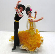 Vintage Marin Chiclana Espana Spain Souvenir Dolls Flamenco Dancing Couple Baile picture