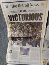 Michigan Wolverines Championship Victorious Detroit News Newspaper  1/9/2024 picture