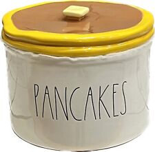 RAE DUNN PANCAKES Warmer Holder Canister Butter Pat Knob Yellow Lid Brand New picture