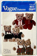 1986 Vogue Sewing Pattern 9572 Baby Bear Clothes Boy Girl 6 Outfits Vintag 12993 picture