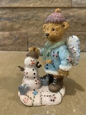 Vintage Teddy Statue Figurine, Snowman, Angel, Winter picture