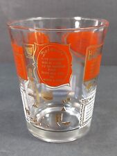 Vintage 60s MCM Jeanette Glass Co. Red Gold Drink Recipe Highball Cocktail Glass picture