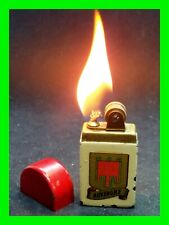Rare Antique French Enamel Petrol Lighter With Auvergne Coat Of Arms Workin Cond picture