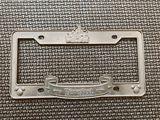 Vintage Disneyland Resort Silver Metal License Plate Frame Holder picture