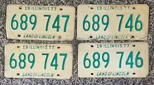 Vintage pair of 1977 Illinois license plates - 2 Sets picture