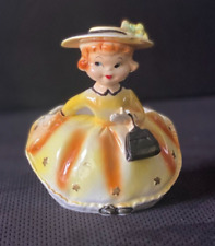 Vintage Ceramic Lady Figurine with Yellow Dress and Hat Westpac Japan Collection picture