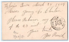1889 Return Order Young & Co. Floris Iowa IA Clinton Iowa IA Postal Card picture