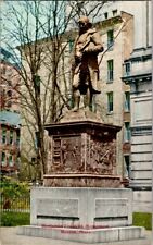 Vintage Postcard Statue Benjamin Franklin Monument Boston MA Massachusetts M-014 picture
